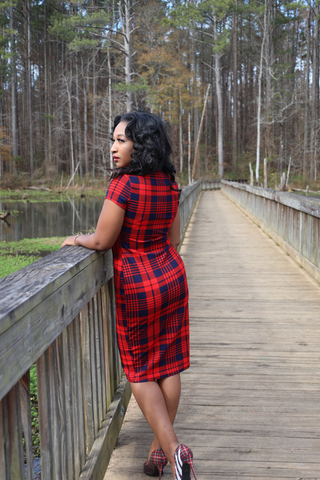 Plaid Fitted Dress